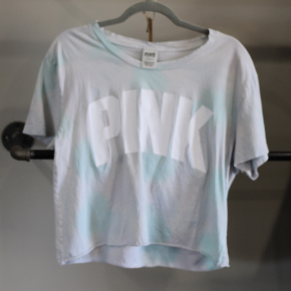 PINK brand crop tee, the dye, size large